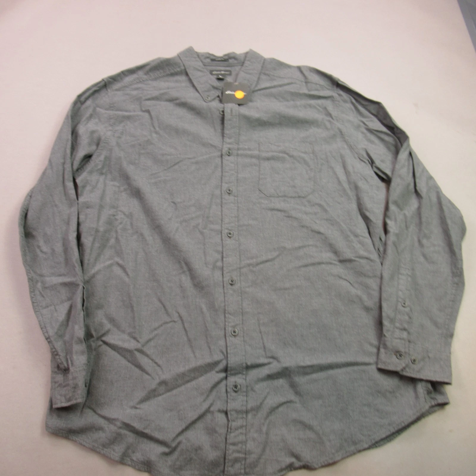 Eddie Bauer Shirt Mens 2XL Long Sleeve Button Up Pocket Classic Fit Gray