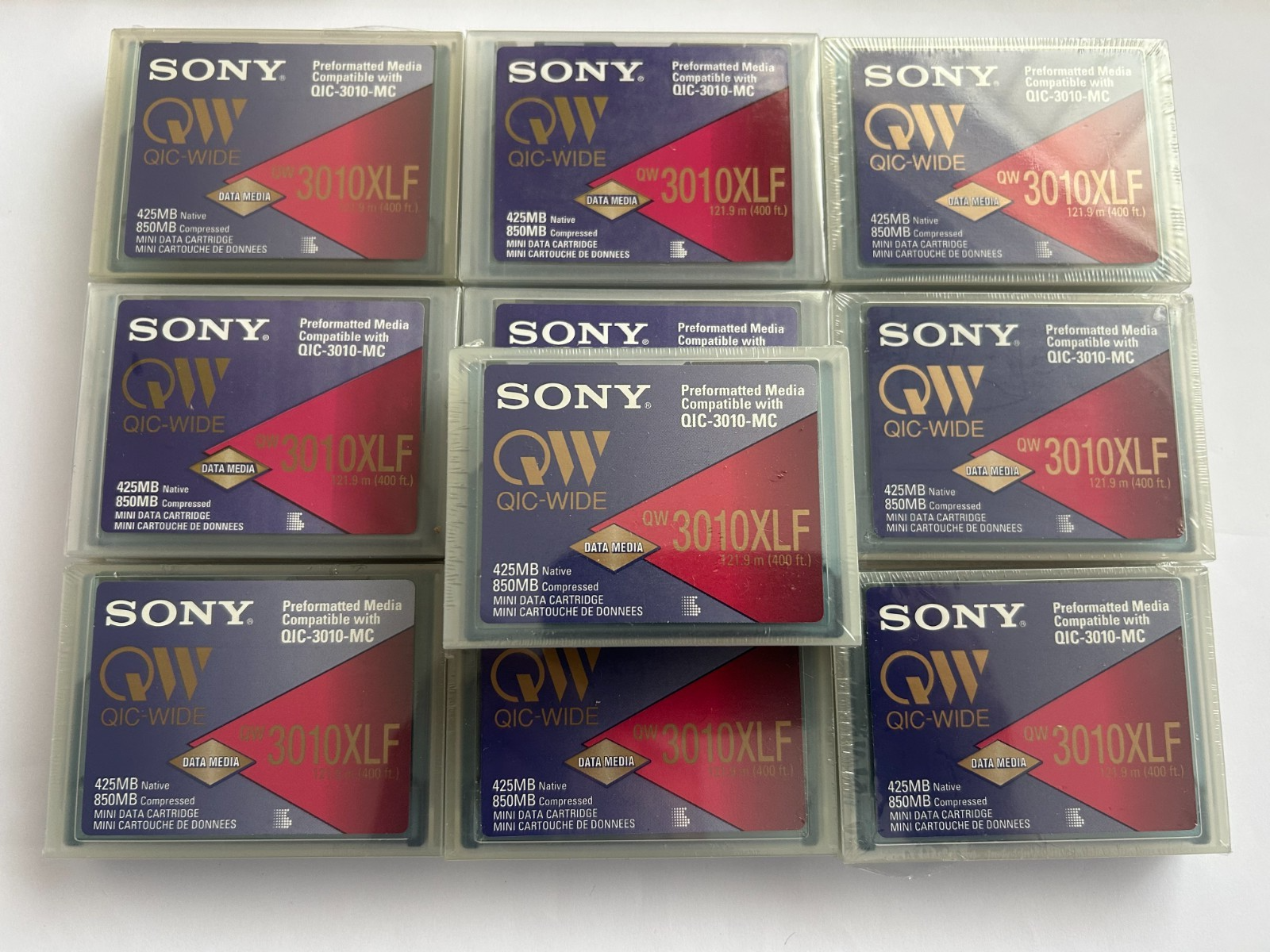 10 x Sony QIC-Wide QW3010XLF Mini Data Cartridge 425MB/850MB  Sealed QIC-3010-MC