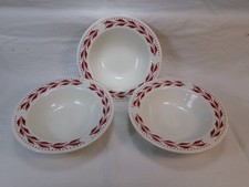 Set of 3 Vintage Homer Laughlin Hemlock Red 6" Dessert Berry Bowls Made in USA