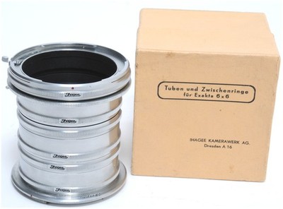 @ Ihagee Exakta Tuben / Zwischenringe Extension Rings Tubes for Exakta 6 x6 boxe