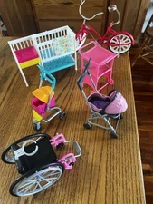 Barbie Accessories - Strollers, Wheelchair, Bicycle and More - YOU CHOOSE