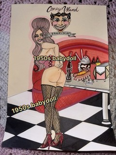 Erotic Art 1950sbabydoll Original Drawing Legit Artist Signed OG Art Piece Rare