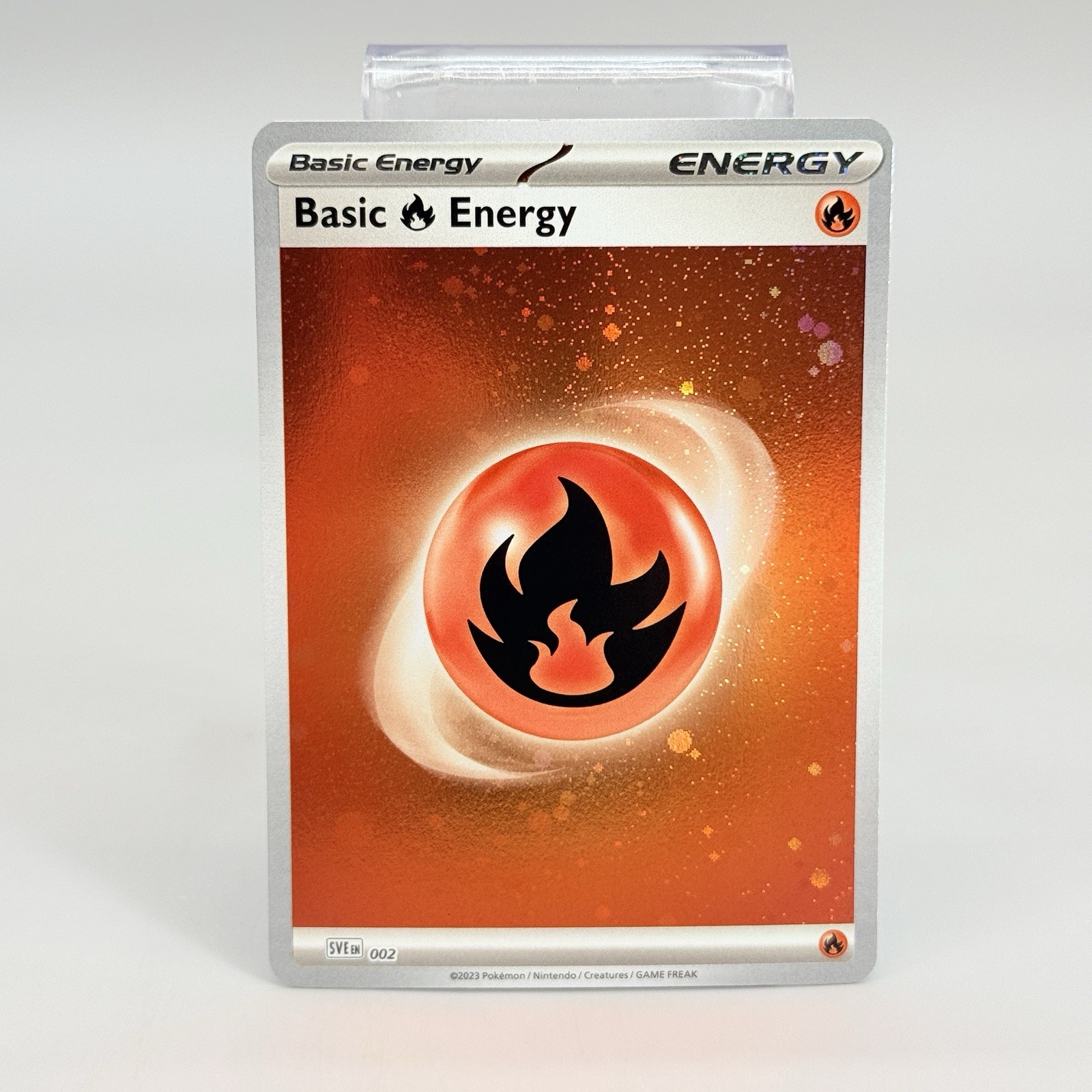 Fire Energy Cosmo Holo 2+ Swirls SVE Scarlet Violet Pokemon Card NM