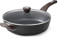 SENSARTE Nonstick Frying Pan Skillet with Lid, 12 5QT / 12IN, Classic Black 