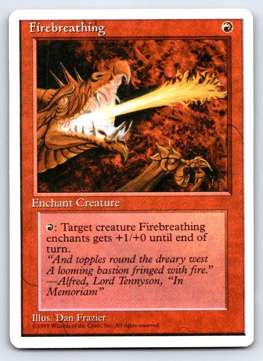 Firebreathing Common Fourth Edition Magic: The Gathering Lightly Played