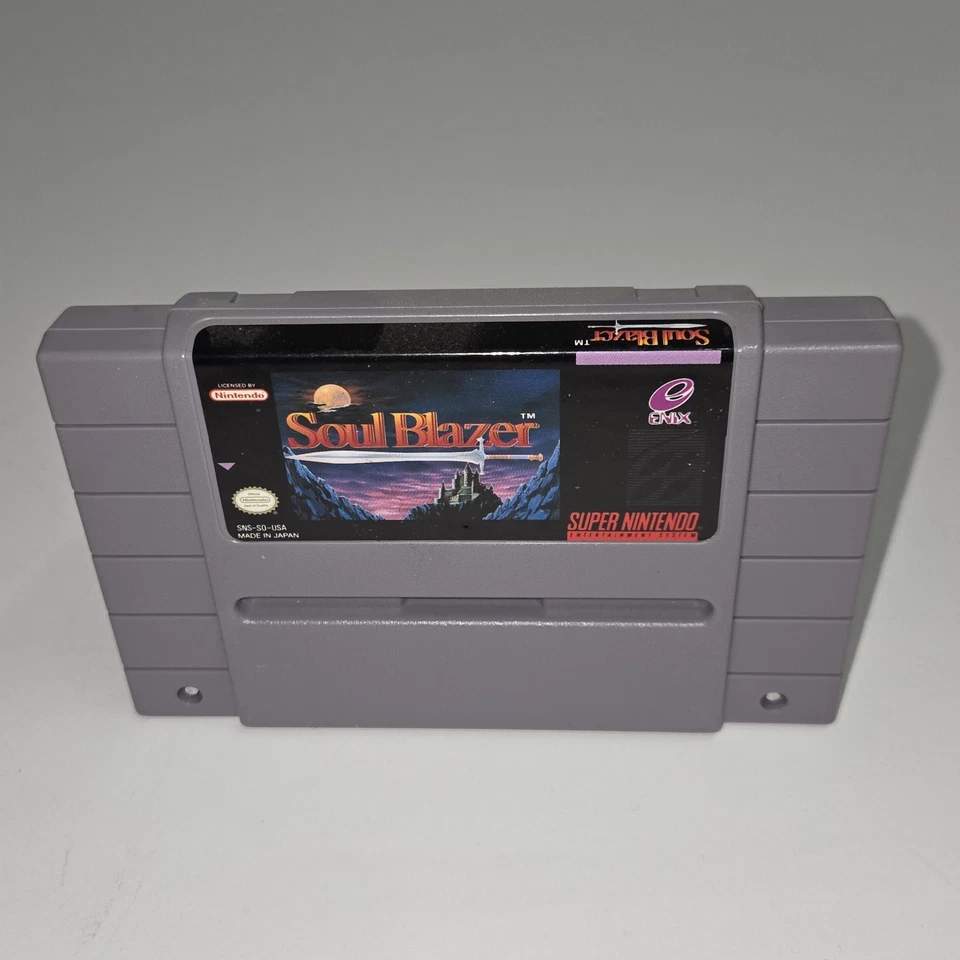 1992 vintage Super Nintendo SOUL BLAZER video game CIB Enix SNES jrpg COMPLETE ! - Image 2 of 4