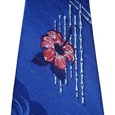 Vintage 40s 50s Necktie Fashion Craft Orchid Floral Retro Swing Sailing Art Deco