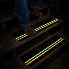 10-Pack Outdoor Stair Treads Non-Slip with Reflective  Glow-In-The-Dark Strips