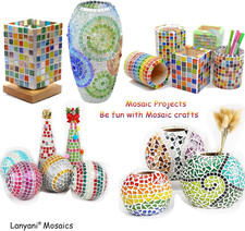 800 Pieces Mosaic Tiles Stained Glass - Assorted Colors for Art Craft and Hom...