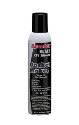 Dynatex 49271 Low Volatile RTV Silicone Gasket Maker, 8 oz Automatic Can, Black