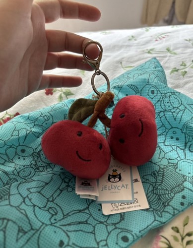 1 Pair JELLYCAT Fruit 10cm Red Cherry Plush Toy tags+dust bag new - Picture 2 of 4