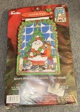 New Vtg 2002 Bucilla Christmas Jewel Wall Hanging 84685 Santa Felt 16 x 25"