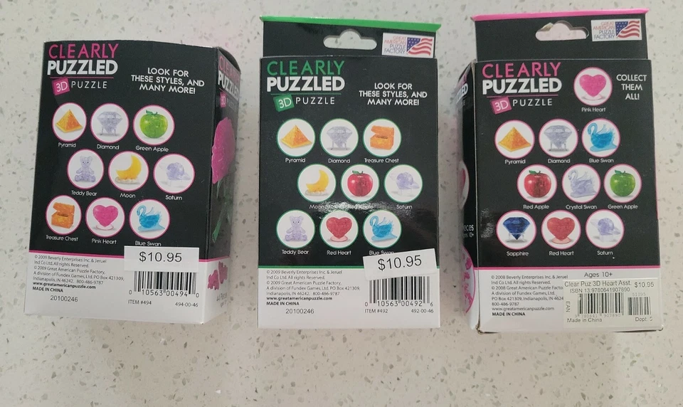 3 clearly Puzzled 3D,Pink Rose,ROSE, & Pink Heart. - Image 3 of 3