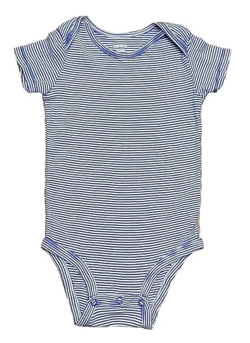 Carters Bodysuit Blue White Stripe Baby Boy 12 Months One Piece Short Sleeve - Picture 7 of 14
