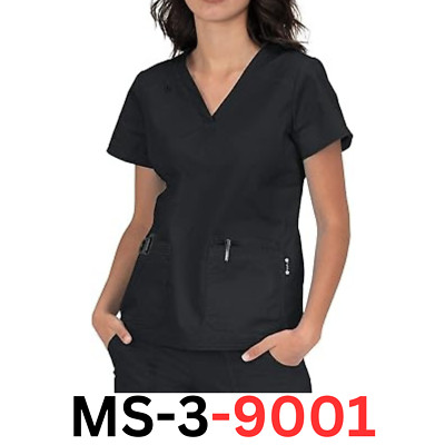 KOI Classics 394 Women's Scrub Top Black S
