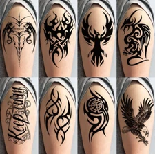 Temporary Realistic Eagle Tattoo Black Bird Tattoos Art Waterproof Arm Sticker