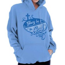 Christian Strong Faith Glory Be To God Cross Mujeres Sudaderas con Capucha Sudaderas con Capucha