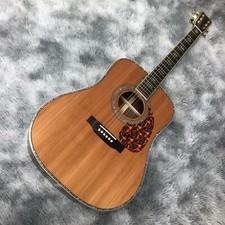 Chitarra acustica 41 pollici stampo D legno massello abete vero abalone intarsiato nero dita
