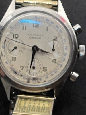 vintage Men,s wittnauer chronograph wrist steele watch