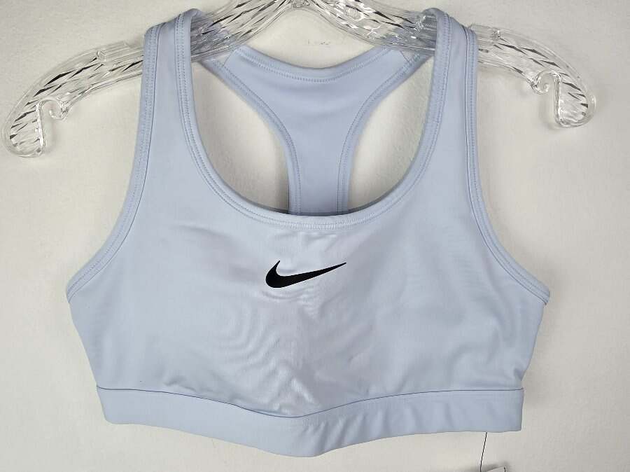 NIKE Sports Bra Women's Size Small Light Blue Padded DRI-FIT Swoosh NWT!-image