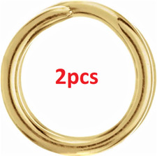 (2) 6.5mm OD 5.2mm ID 15ga 14k Solid Yellow Gold Round Split Jump Ring Charm USA