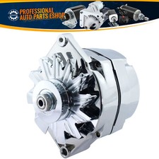 High Output Alternator Chrome 10si Bbc Sbc Chevy Gm One Wire 105a 7127-se105c