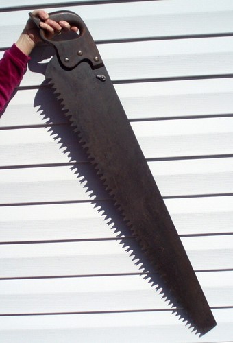 PRIMITIVE ANTIQUE EG ATKINS HAND SAW TOOL SAWS LUMBERJACK RUSTIC LOG CABIN DECOR - Picture 21 of 22