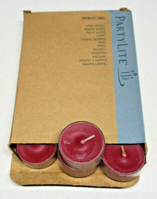 Partylite Tealight 12 Candles NOS '' Pomegranate & Cassis '' P1F/V04299
