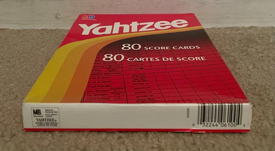 Vintage 1996 YAHTZEE Score Pads 80 Score Cards NEW Milton Bradley