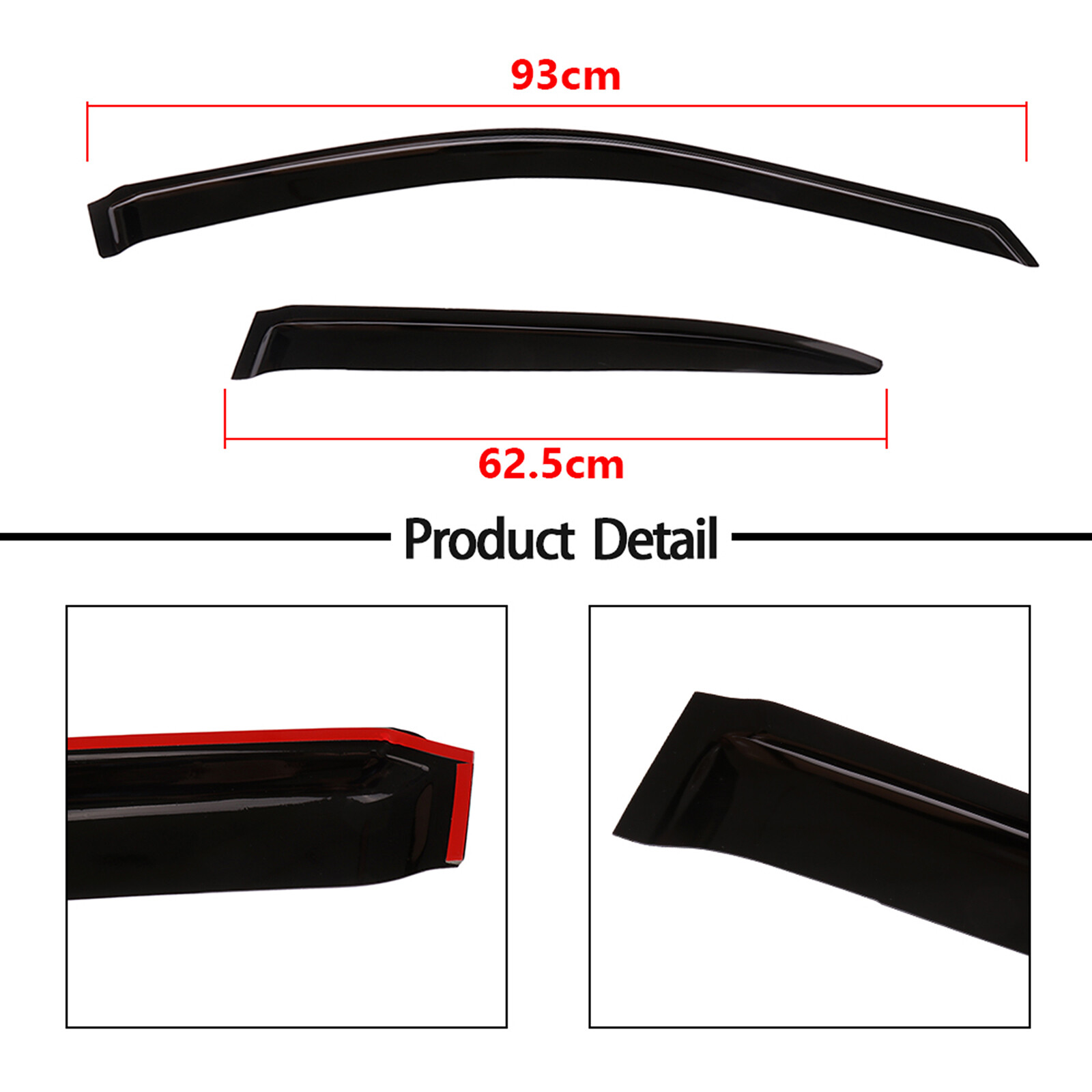 Dark Black Wind Deflectors Window Visors 4p For 2002-2005 Honda Civic Sedan