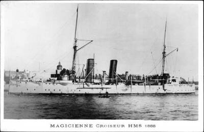 British Royal Navy Battleship Cruiser HMS Magicienne SHIPPING NAVAL OLD PHOTO