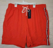 Tommy Hilfiger Men's SZ XL Swim Trunks Board Shorts Lined Orange Pockets New
