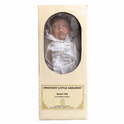Lee Middleton Sweetest Little Dreamer Baby Girl Doll 12'' Pin Rosebud Dress W Box
