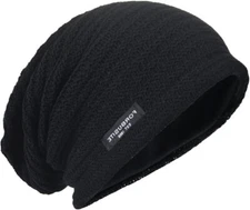 Men's Oversize Skull Slouch Beanie Large Skullcap Knit Hat