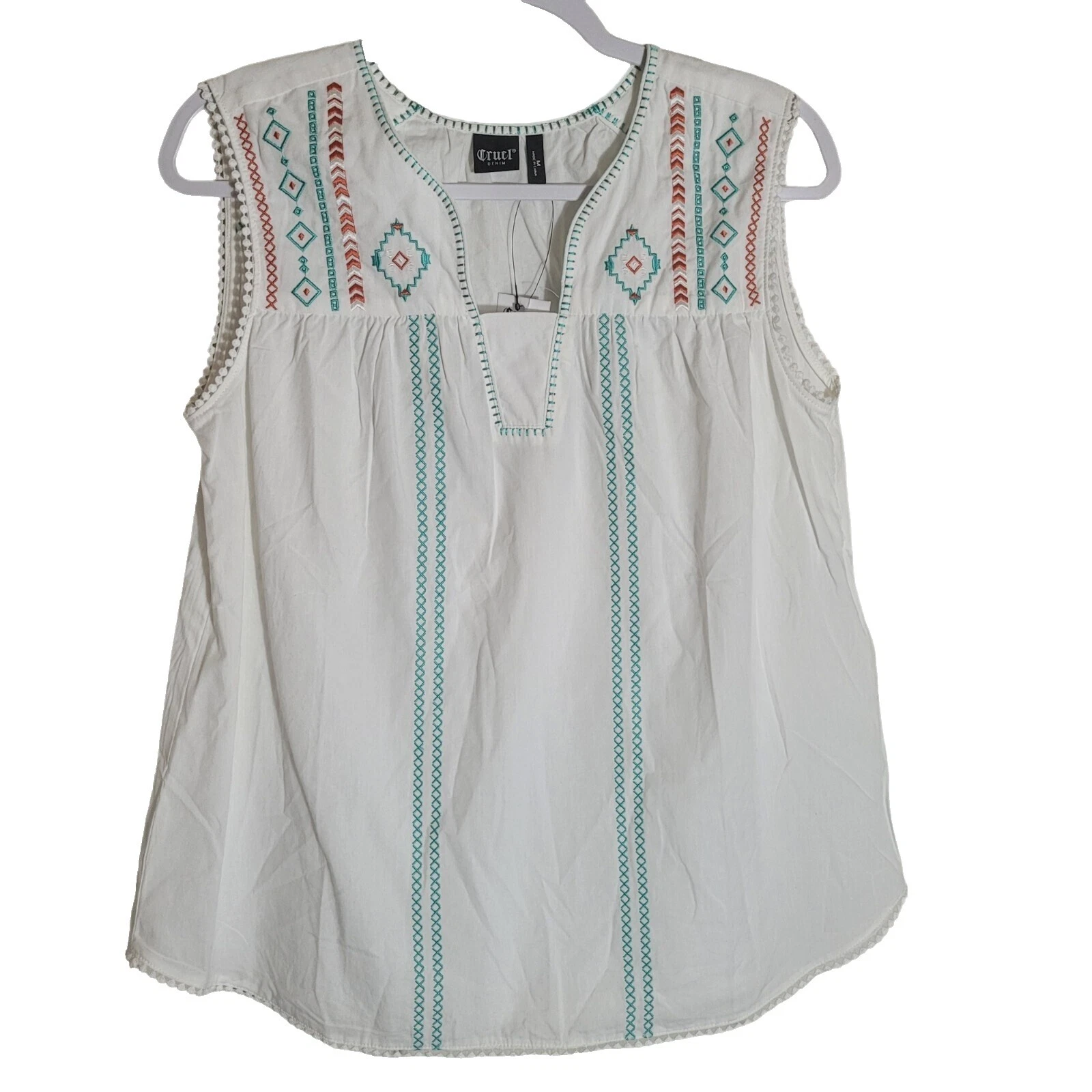 White Geometric Tops for Women