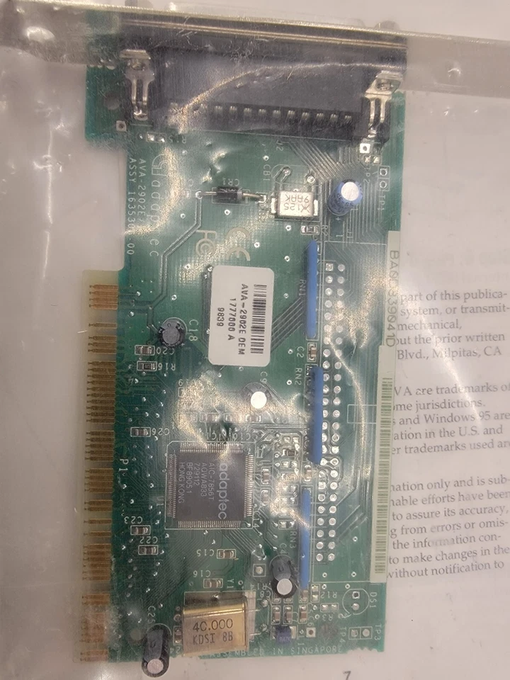 NOS Vintage NEW Adaptec AVA-2902E/I PCI SCSI Controller Card ASSY 1635306-00 - Image 2 of 4