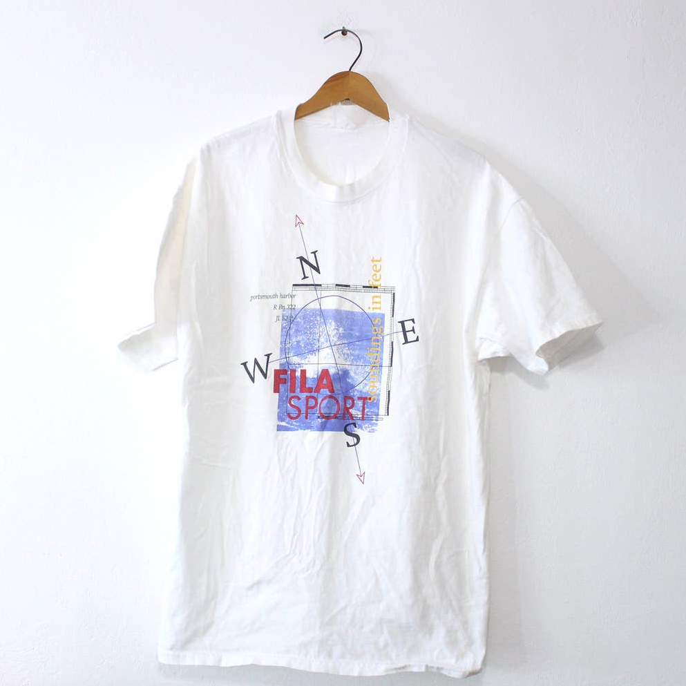 Maglietta sportiva vintage Portsmouth Harbor Fila XL