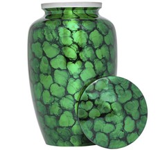Cremation Urn for Human Ashes  Funeral Urn for Adults Remains Velvet Bag -Green