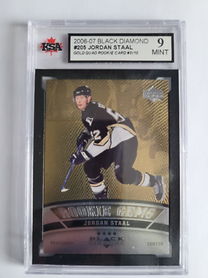 graded hockey cards for sale Jordan Staal 2006-07 Black Diamond GOLD Rookie Hockey Card #3/10 KSA Graded  9!!!