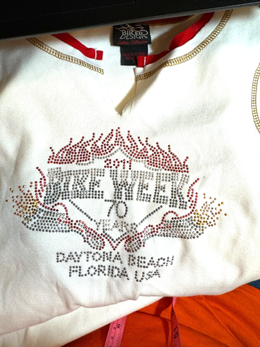 2011 Bike Week Daytona Florida 70 Years Biker's Design Women Size L - Picture 2 of 4