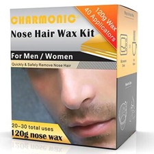 120g Wax Nose Wax Kit, Nose Hair Wax, Nose Wax with 40 Applicators, Quick