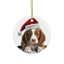 Welsh Springer Spaniel Puppy - Ceramic Christmas Ornament - Printed in USA