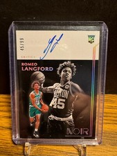 2019 Panini Noir ROMEO LANGFORD RC Auto Platinum Parallel 45/99 #393 1/1 Jersey#