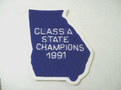 1991 Georgia Class A State Champions Letterman Jacket Patch, Blue - Picture 1 of 2