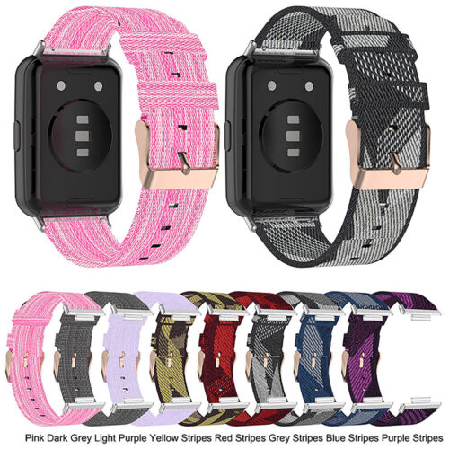Nylon Watch Strap Woven Cloth Strap Replacement Wristband for Huawei Watch Fit 2 - Picture 1 of 18