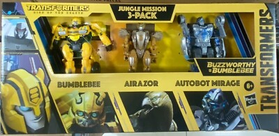 TRANSFORMERS 7 ROTB BUZZWORTHY BUMBLEBEE,AIRAZOR,MIRAGE JUNGLE MISSION 3-PACK