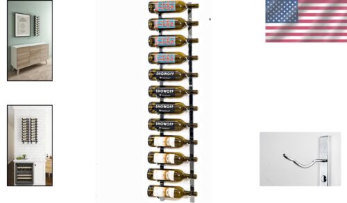 Sleek Metal 9-Bottle Wine Rack - Easy Access Wall Storage in Chrome Luxe - Picture 2 of 11