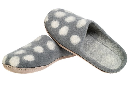 Egos Copenhagen Handmade Sheep Wool Slippers - Anti-Skid Leather Sole, Ultra Comfortable, Dusty Rose - View #4