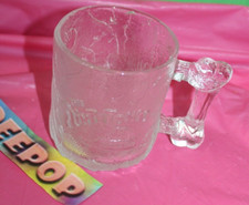 McDonald's Frosted The Flintstones Bone Handle Cartoon Drinking Glass