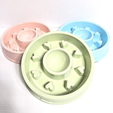 Slow Feeder Dog Bowl, Healthy Eating, Med Round, Puppy/Adult, Green, Blue, Pink
